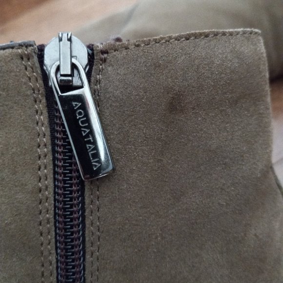 Aquatalia Brown Taupe Suede Wedge Boots Made in ITALY - Picture 10 of 14